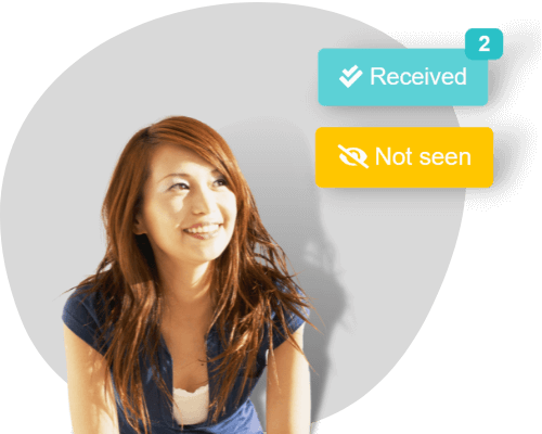 happy woman looking at document tracking receipts